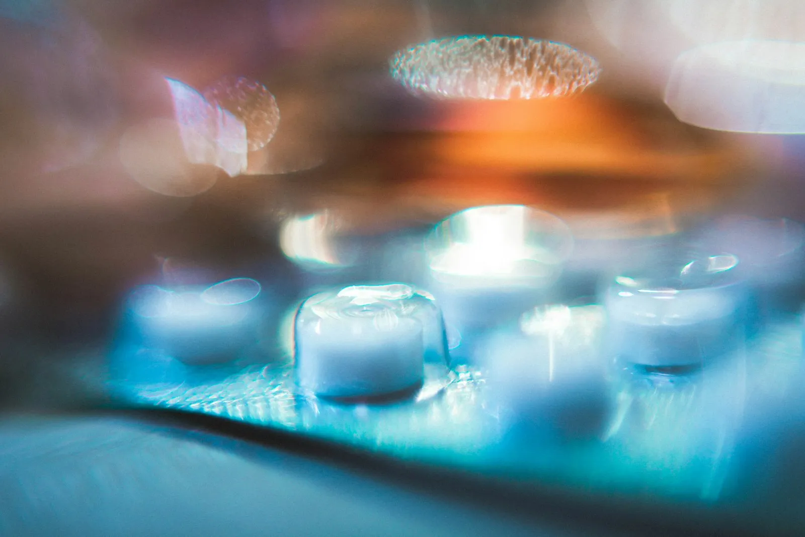 Laboratory glassware arranged on a clean working surface
